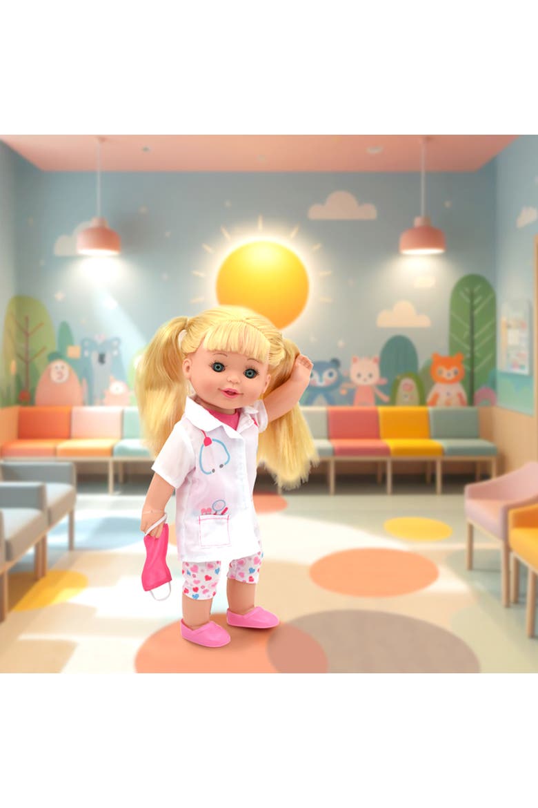 Talking Doctor Playset 14" Blonde Doll 6Pc, Alternate, color, Multicolored