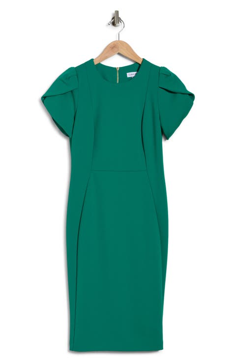 Tulip Sleeve Sheath Dress