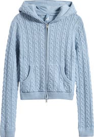 SKIMS Sweater Knit Cable Zip-Up Hoodie
