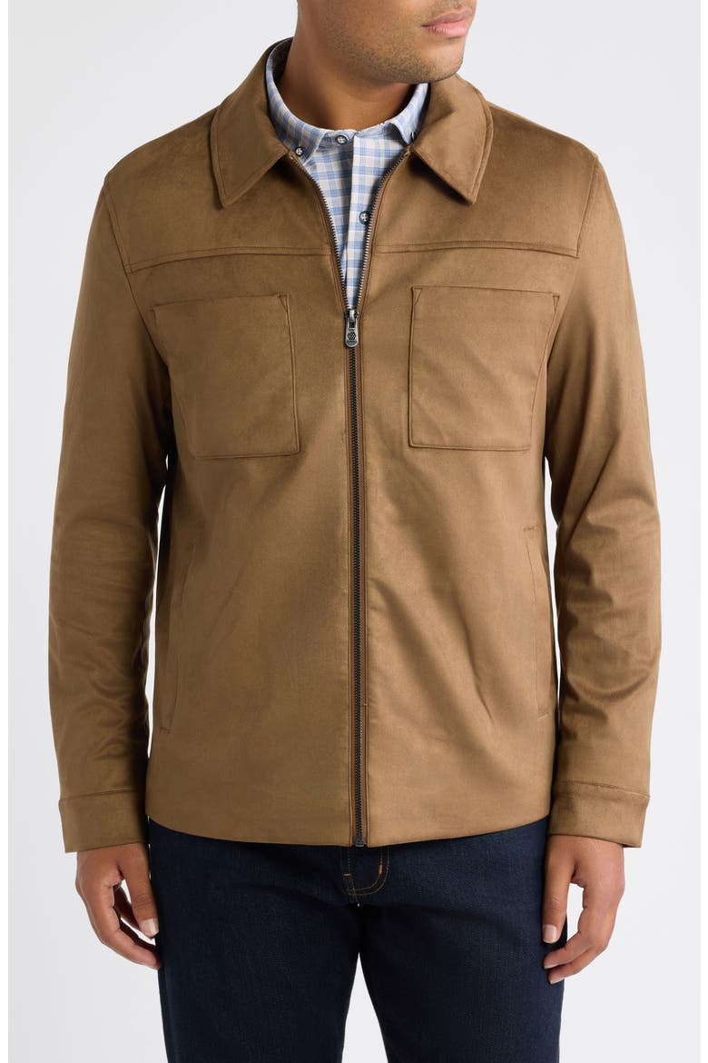 Bardwell Faux Suede Zip Jacket, Alternate, color, CAMEL FAUX SUEDE