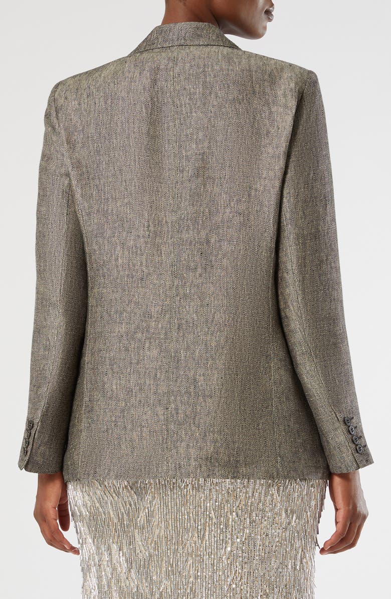 Marina Rinaldi Viale Linen Jacket, Alternate, color, Black Flesh Toner