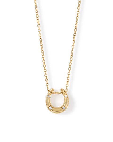 Gold Biography Horseshoe Necklace