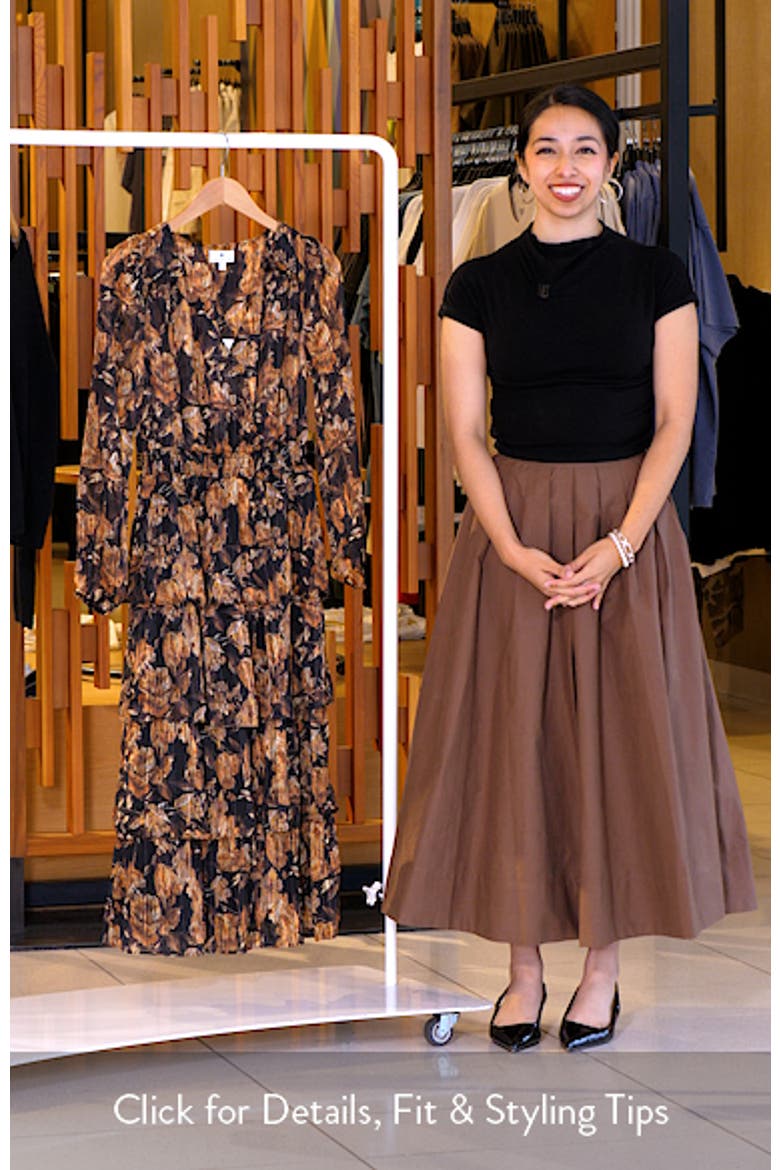 Floral Long Sleeve Tiered Midi Dress video