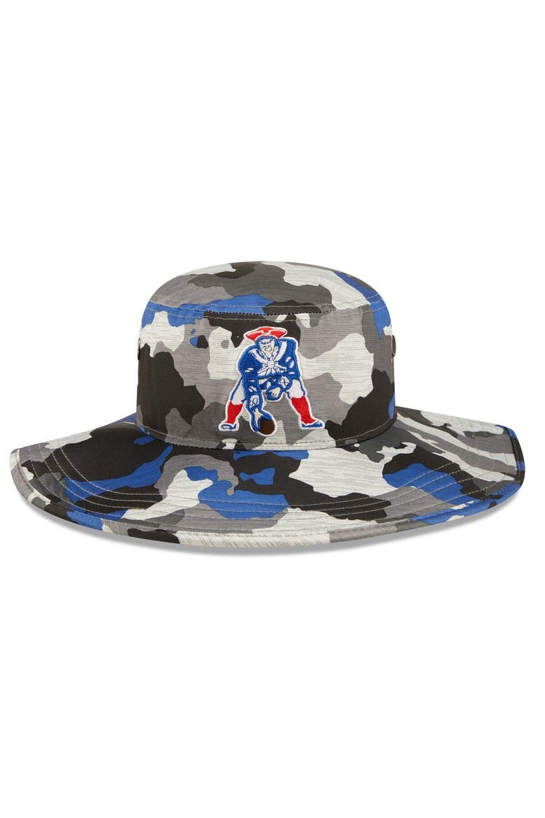 Men's New Era Camo New England Patriots 2022 NFL Training Camp Official Historic Logo Panama Bucket Hat, Alternate, color, Camo