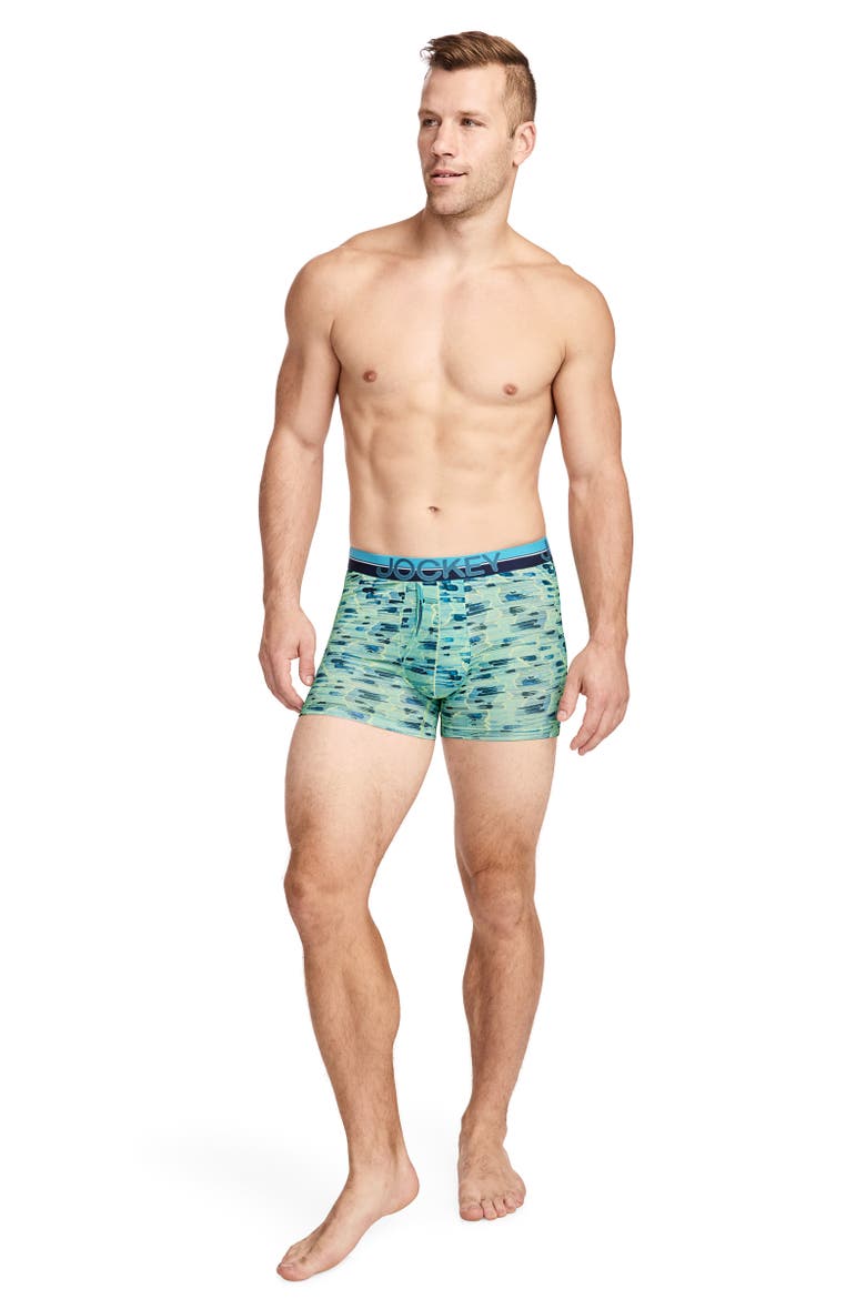 Mens Infinite Cool Microfiber Stretch 3.5" Trunk - 3 Pack, Alternate, color, Teal Camo
