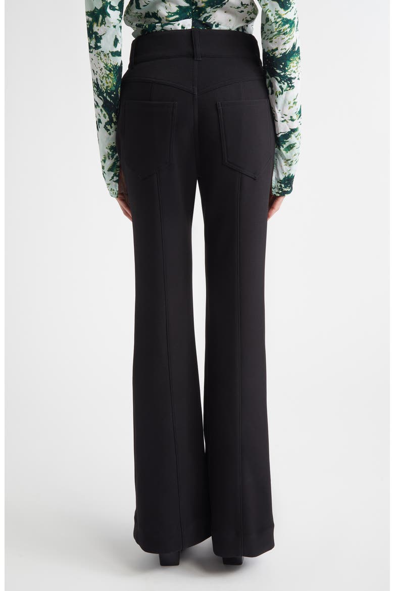 Kalea Compact Stretch Crepe Pants, Alternate, color, BLACK