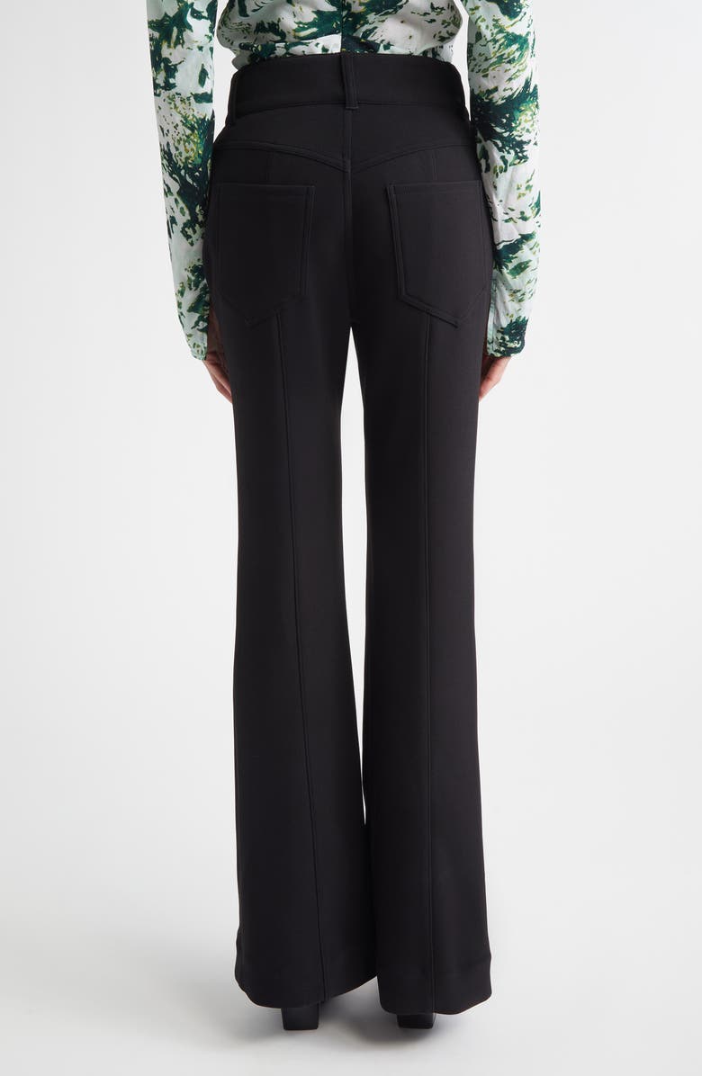 Proenza Schouler Kalea Compact Stretch Crepe Pants, Alternate, color, Black