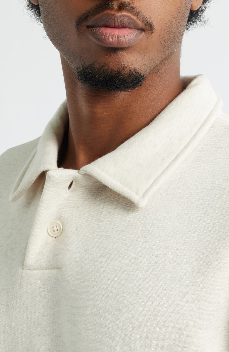 BP. Polo Fleece Sweatshirt, Alternate, color, Beige Oatmeal Light Heather