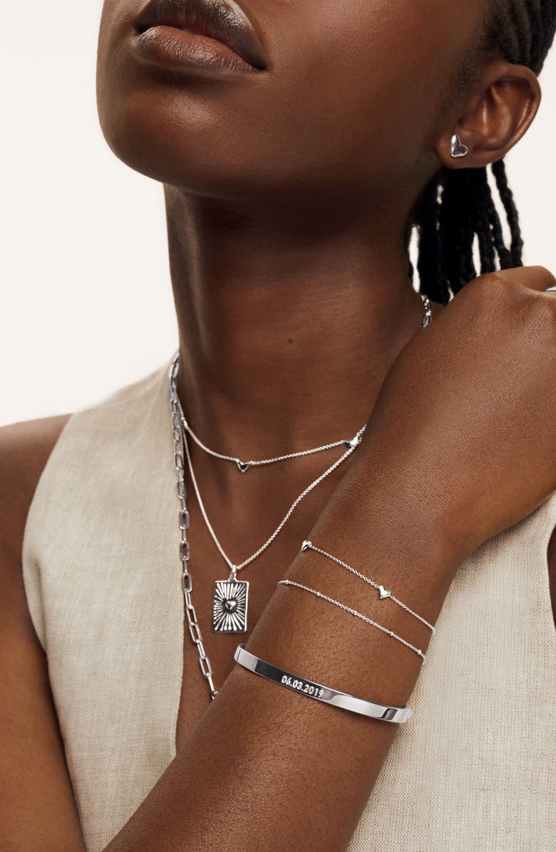 Monica Vinader Heart Station Bracelet, Alternate, color, Sterling Silver