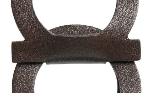 Ferragamo Gancini Link Leather Belt In Testa Di Moro