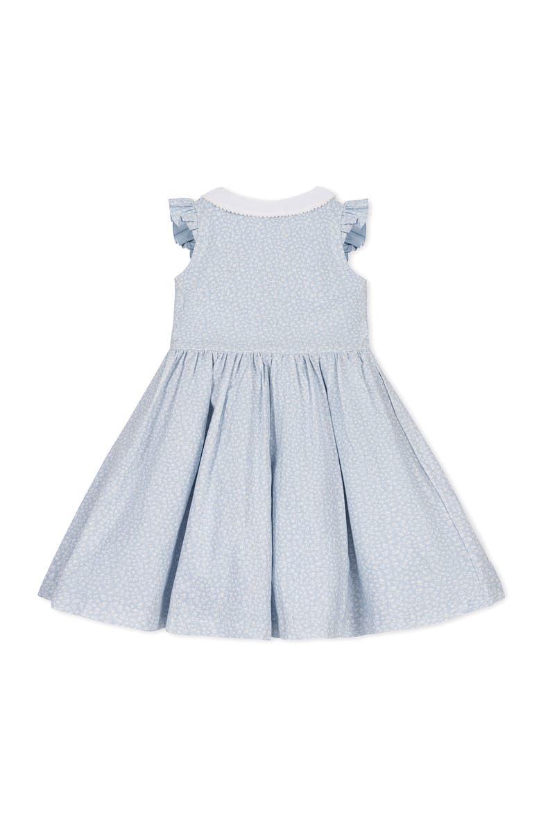 Hope & Henry Kids' Ruffle Sleeve Linen Dress with Peter Pan Collar, Alternate, color, Blue Chateau Ditsy