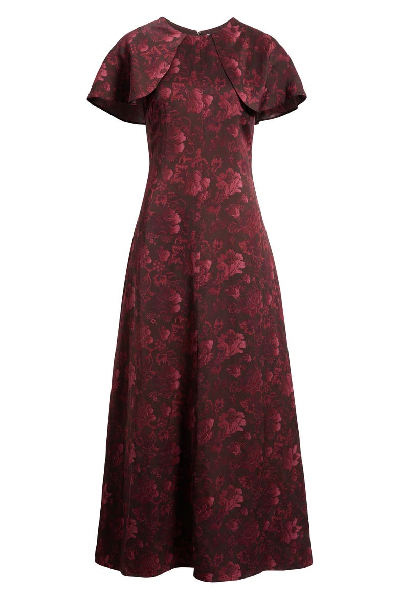 The Davina Cape Midi Dress, Alternate, color, ANNABEL BOTANICA BU