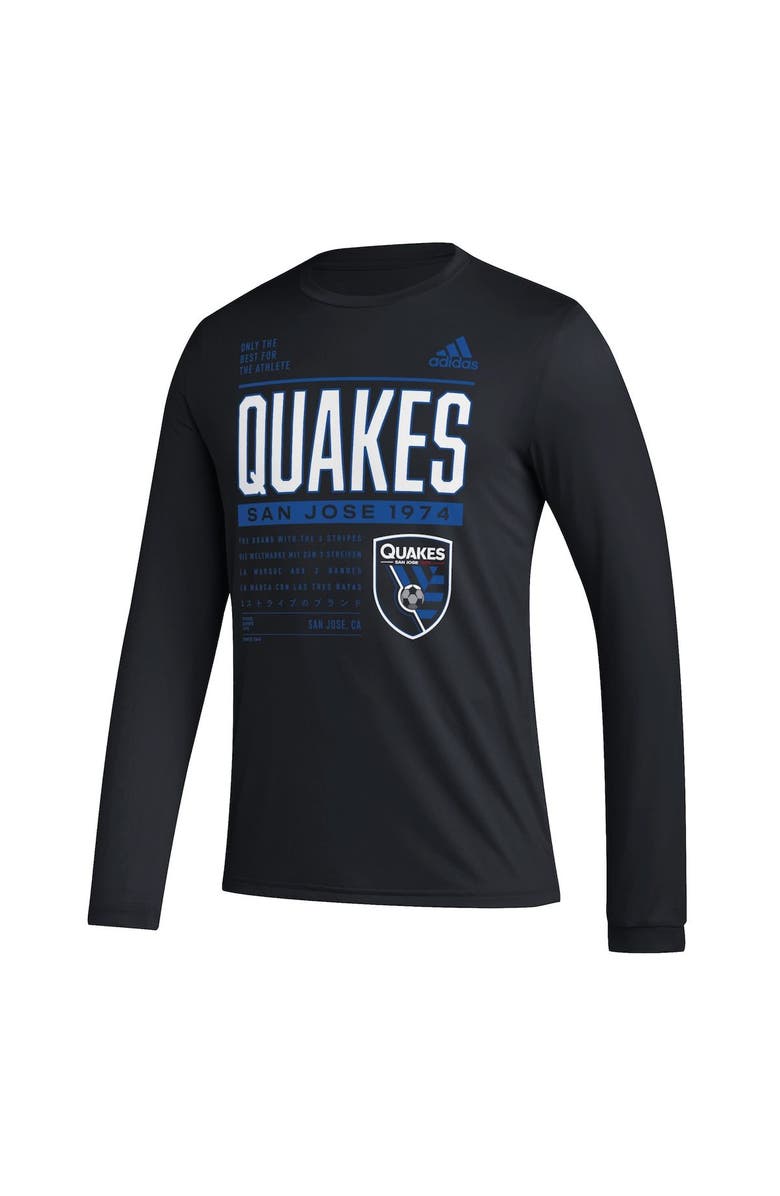 adidas Men's adidas Black San Jose Earthquakes Club DNA Long Sleeve AEROREADY T-Shirt, Alternate, color, Black