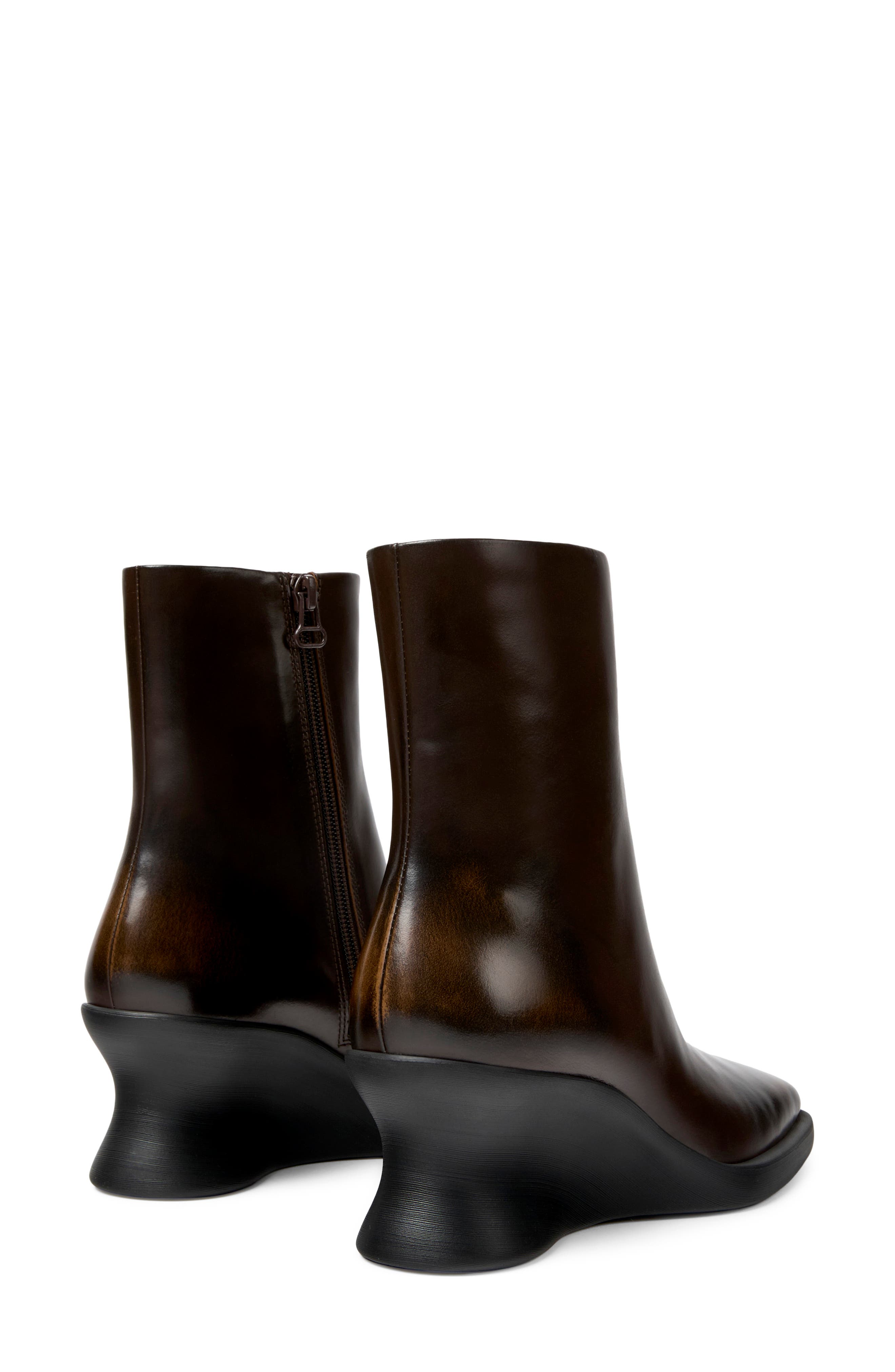 Louise Wedge Boot, Alternate, color, DARK BROWN