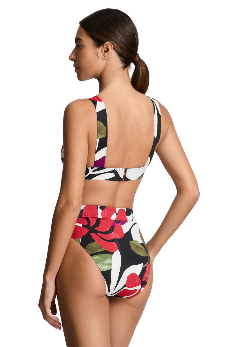 Lauren Ralph Lauren Banded Modern High Waist Bikini Bottoms, Alternate, color, Multi White