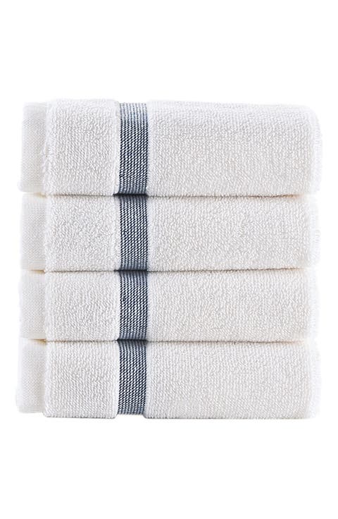 Contrast Border 4-Piece Towel Set
