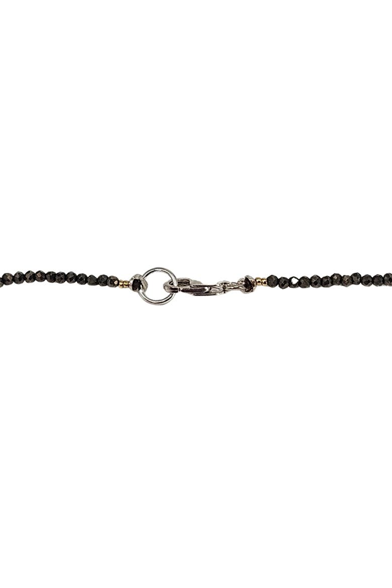 Hematite Micro Bead Moon Choker, Alternate, color, black