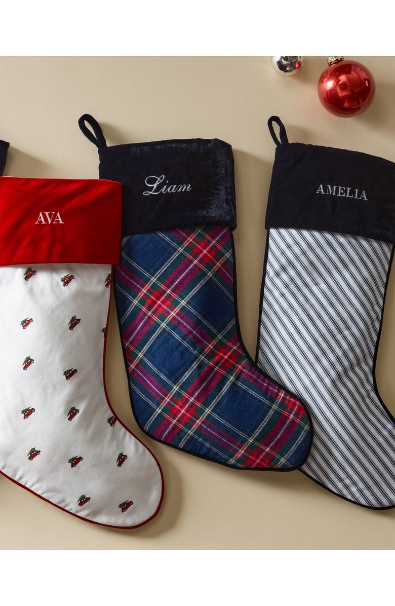 Petite Plume Windsor Tartan Cotton Blend Stocking, Alternate, color, Navy