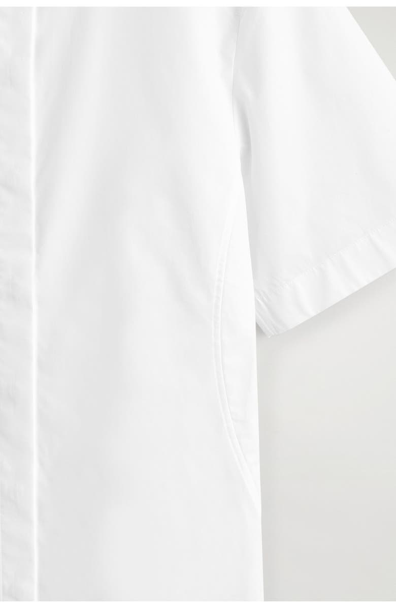 COS Classic Cotton Mini Shirt Dress, Alternate, color, White