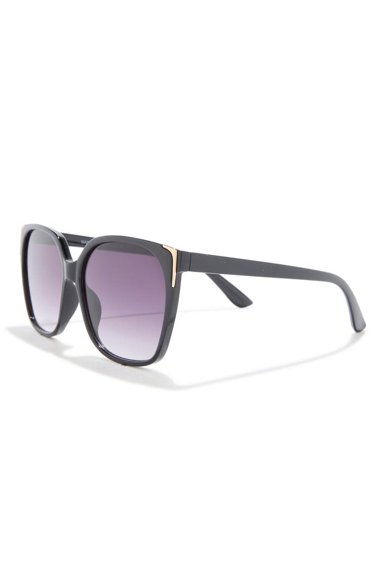 Oversize Gradient Cat Eye Sunglasses, Alternate, color, BLACK
