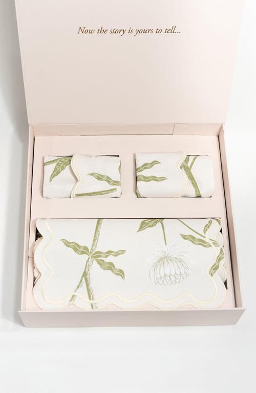 Bond & Grace Storytime Dahlias Table Linens Set In Multi