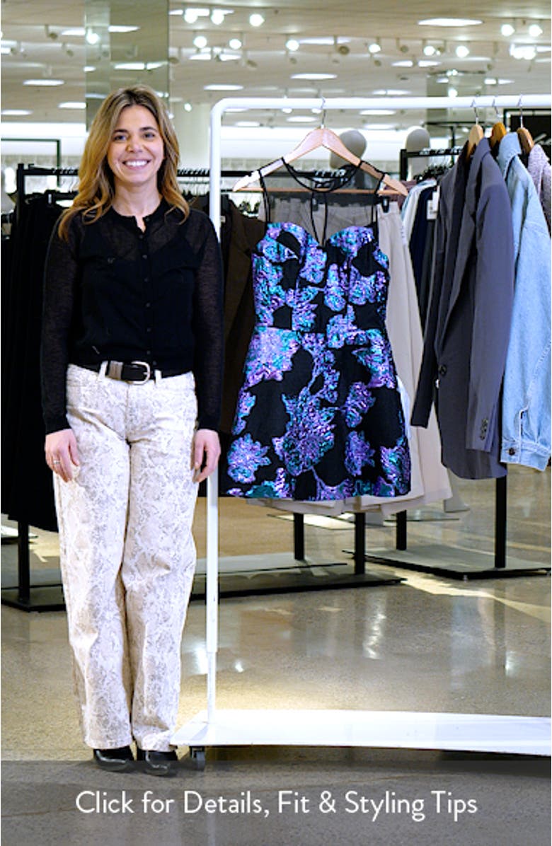 Kerra Brocade Illusion Neck Fit & Flare Minidress, sales video thumbnail