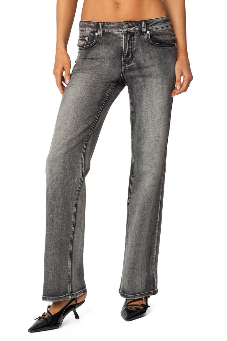 Low Rise Bootcut Jeans, Main, color, DARK-GRAY-WASHED