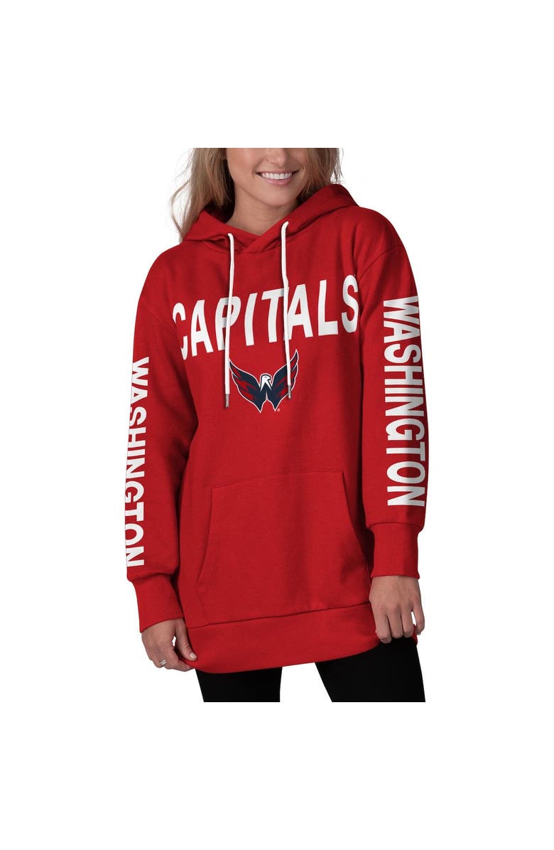 G-III 4HER BY CARL BANKS Women's G-III 4Her by Carl Banks Red Washington Capitals Extra Inning Pullover Hoodie, Alternate, color,
