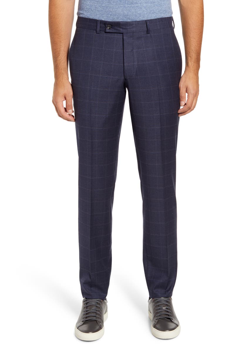 Jack Victor Esprit Contemporary Fit Navy Windowpane Check Wool Suit, Alternate, color, 