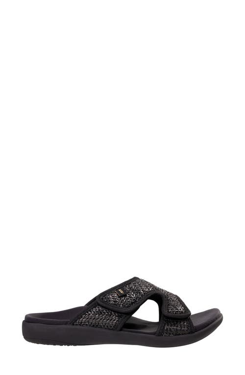 Revitalign Kholo Raffia Slide Sandal In Black