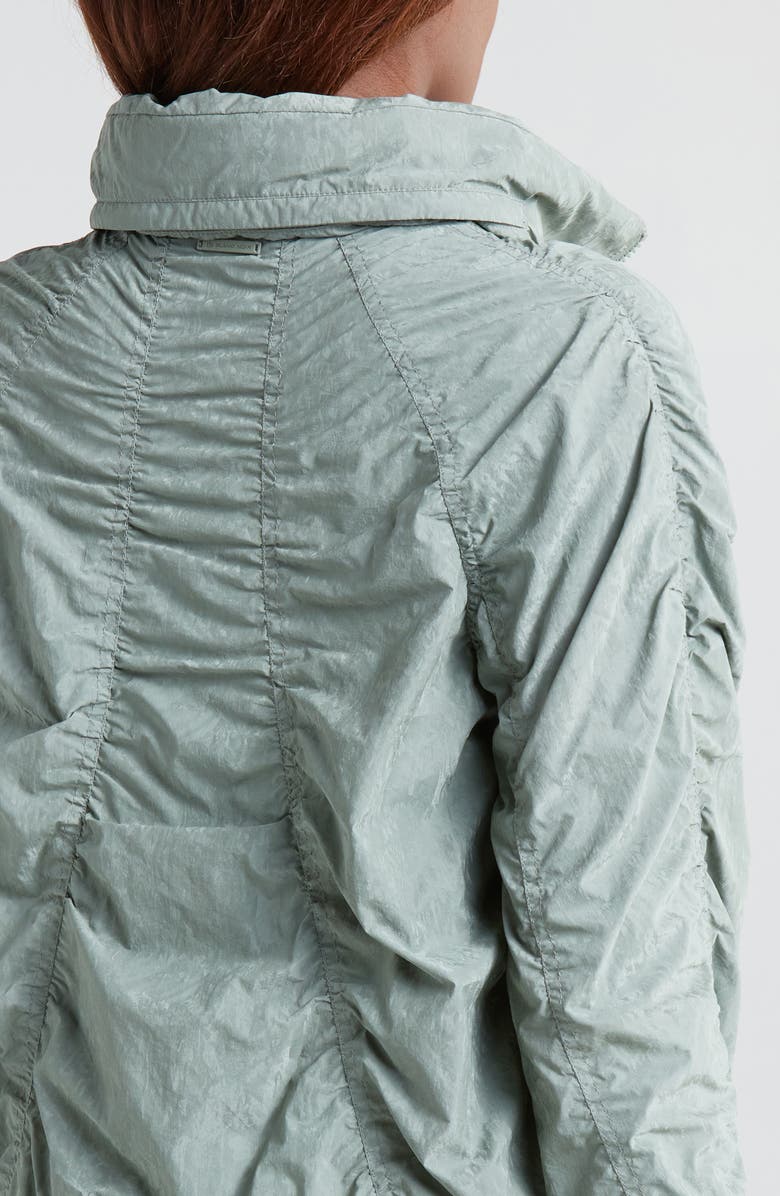 Blanc Noir Regina Water Repellent Ruched Bomber Jacket, Alternate, color,