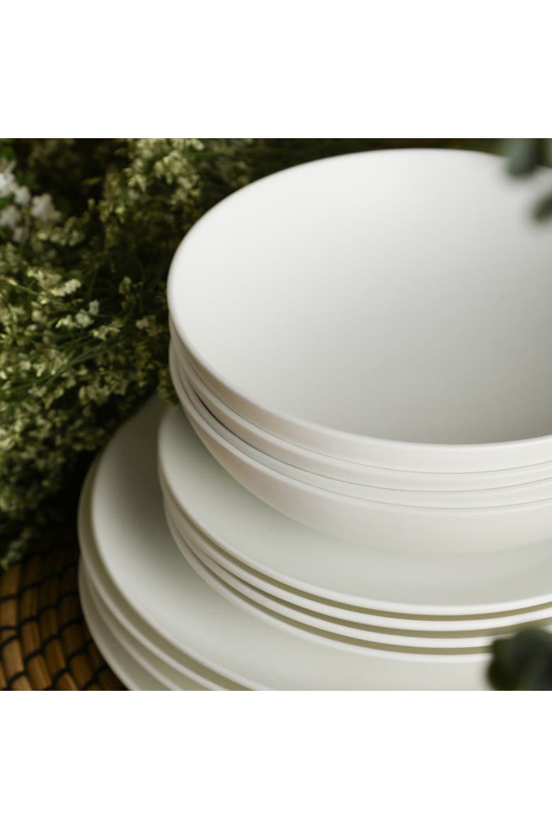 Taglio Bone China 24-Piece Dinnerware Set, Alternate, color, Matte White
