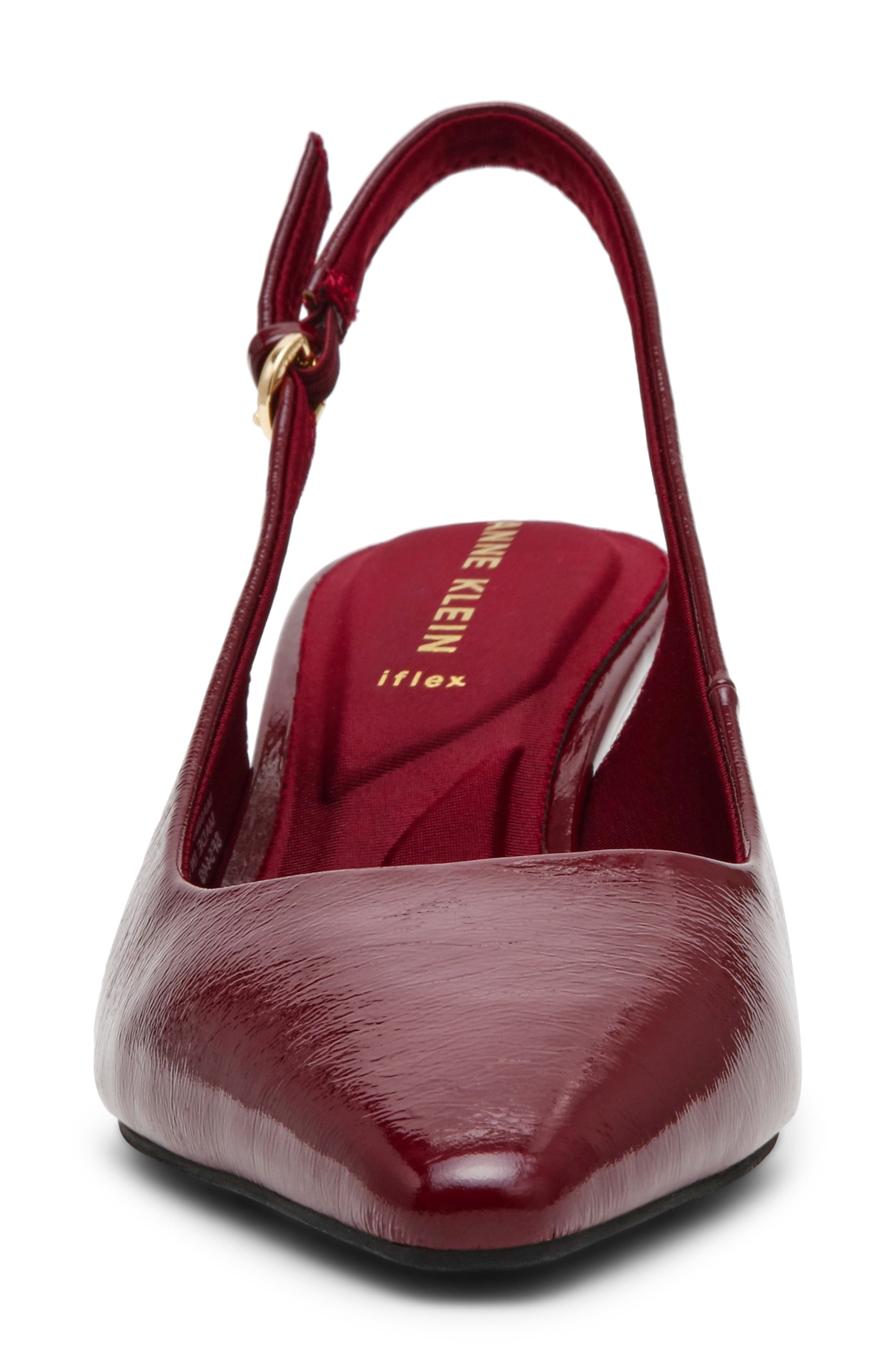Cookie Wedge Slingback Pump, Alternate, color, BURGUNDY PATENT