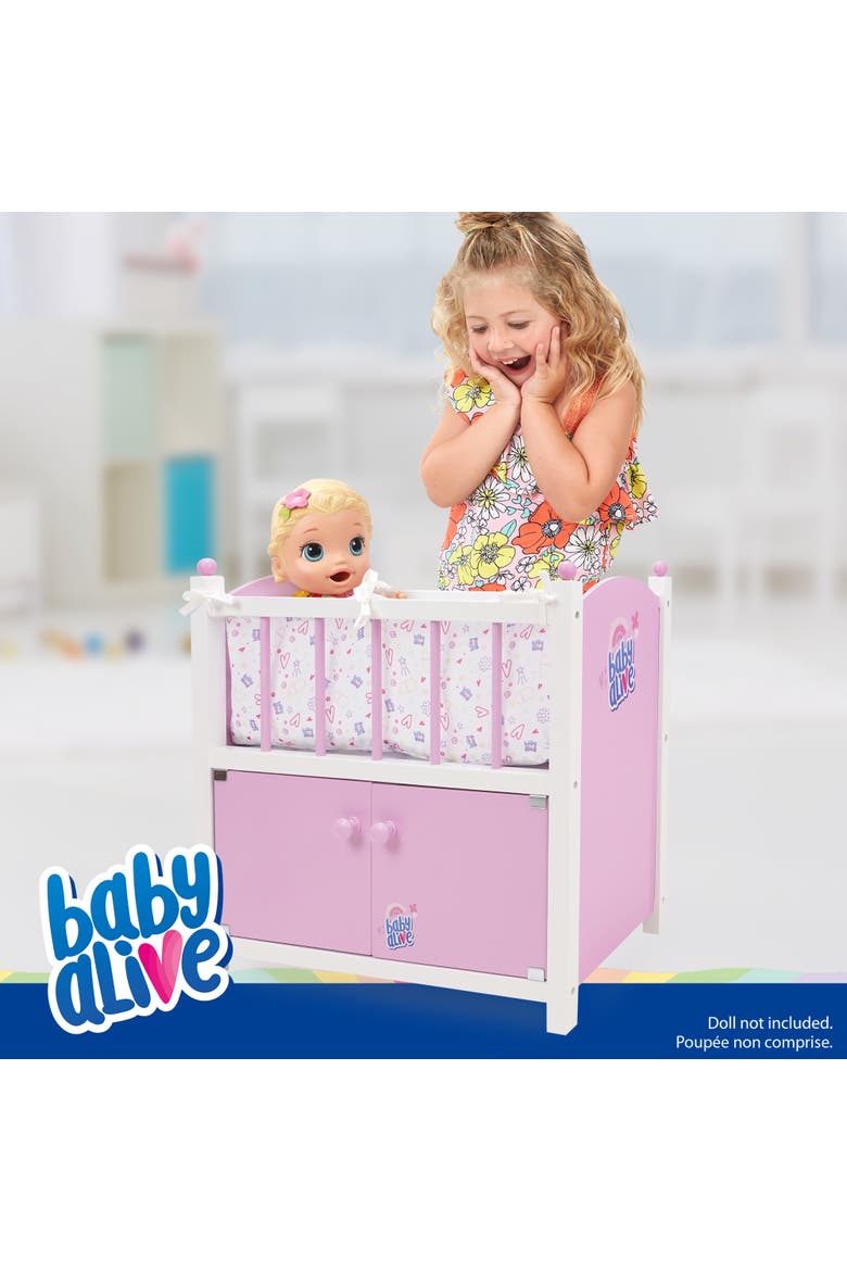 Baby Alive 2-In-1 Wooden Doll Crib, Alternate, color, Multicolored