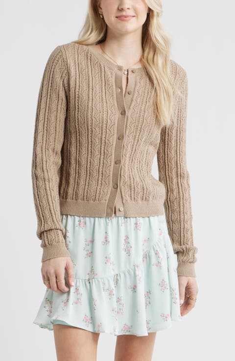 Pointelle Knit Cardigan