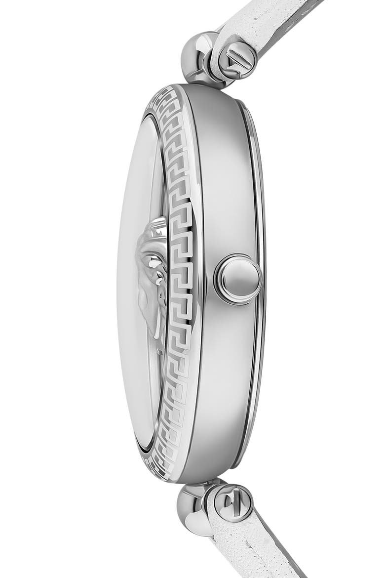 Palazzo Empire Leather Strap Watch, 39mm, Alternate, color, STAINLESS STEEL