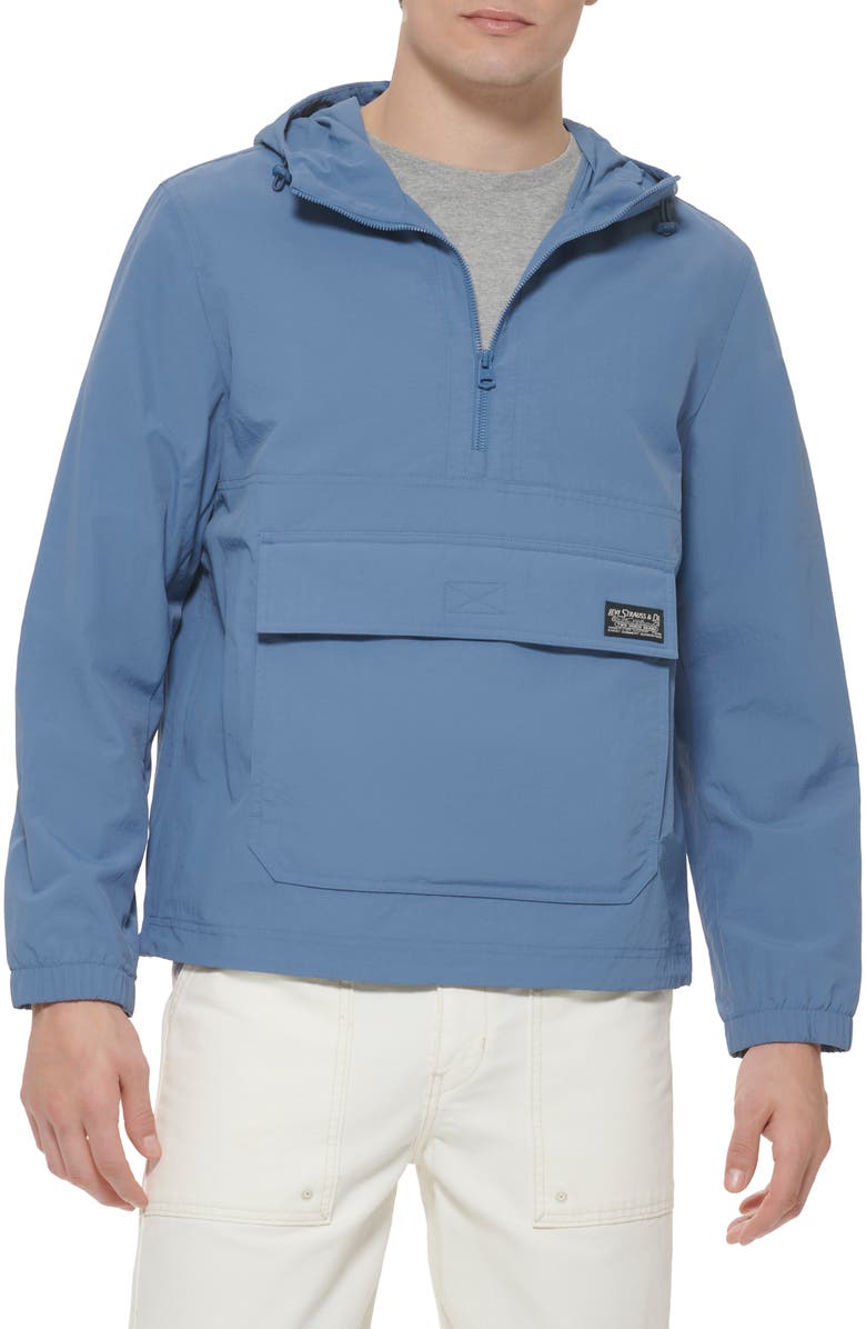 Levi's<sup>®</sup> Hooded Popover Jacket, Main, color, Blue