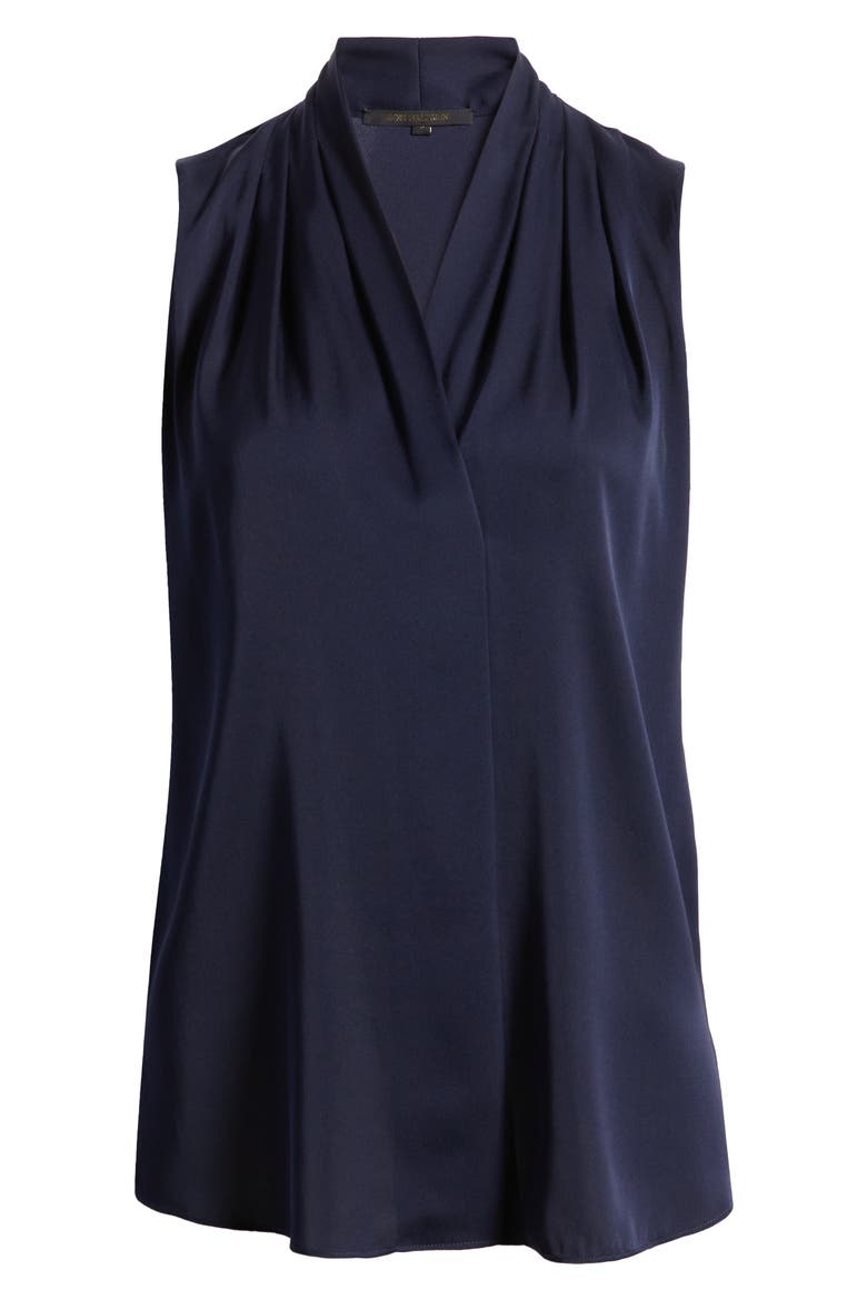 'Mila' Sleeveless Stretch Silk Blouse, Alternate, color, MIDNIGHT