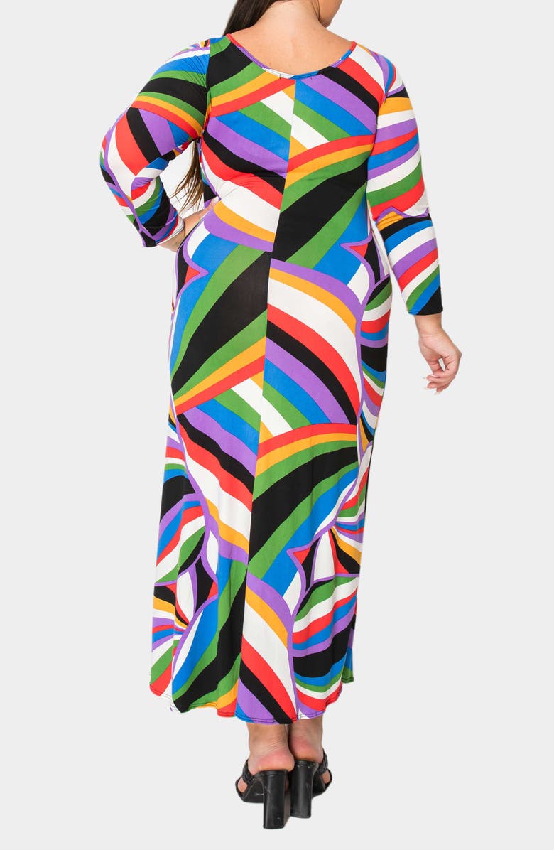 L I V D Ezra Print Long Sleeve Maxi Dress, Alternate, color, Vibrant