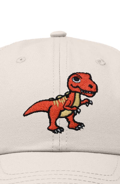 Dalix T-rex Embroidered Casual Cap In Beige