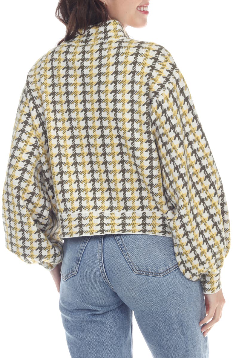 RAIN AND ROSE Houndstooth Check Crop Jacket, Alternate, color, Mustard