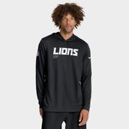 Nike Men's Nike Black Detroit Lions Big & Tall Sideline Performance Long Sleeve Hoodie T-Shirt