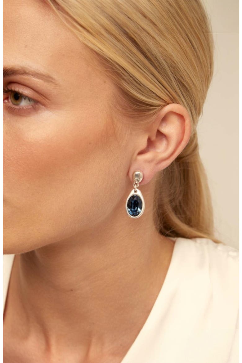 Crystal Accent Dangle Earrings, Alternate, color, Silver