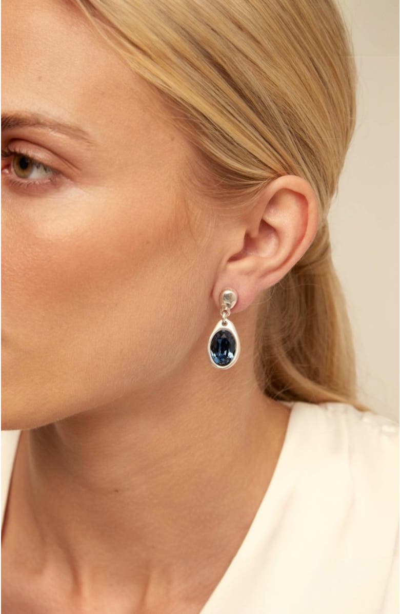 UNODE50 Crystal Accent Dangle Earrings, Alternate, color, Silver