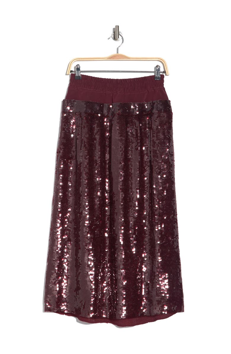 Tibi Sequin Layer Silk Midi Skirt, Alternate, color,
