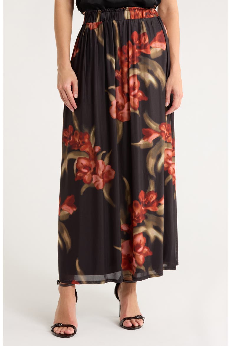 Mesh Maxi Skirt, Main, color, BLACK/ BRICK