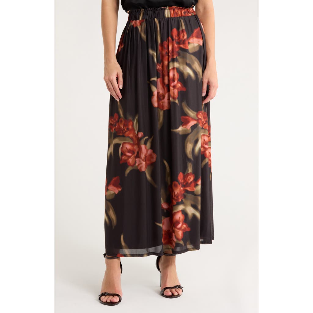 Dr2 By Daniel Rainn Mesh Maxi Skirt In Black