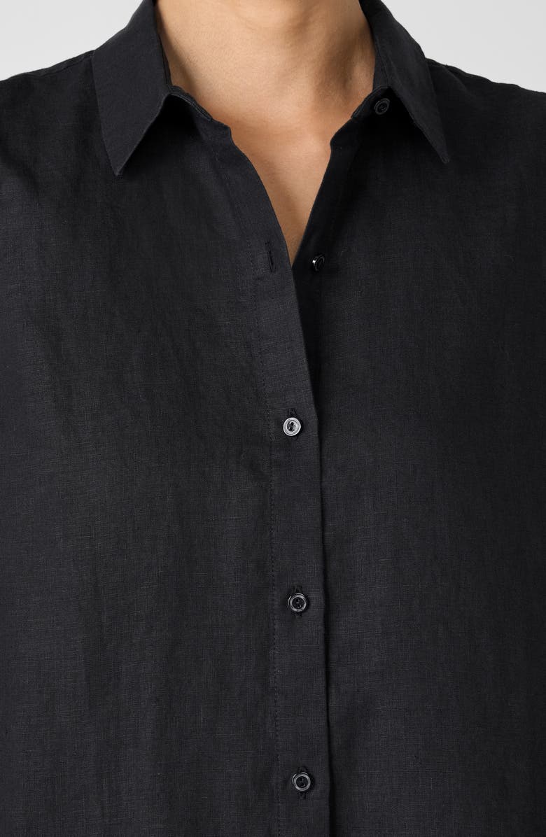 Eileen Fisher Classic Sleeveless Organic Linen Button-Up Shirt, Alternate, color,