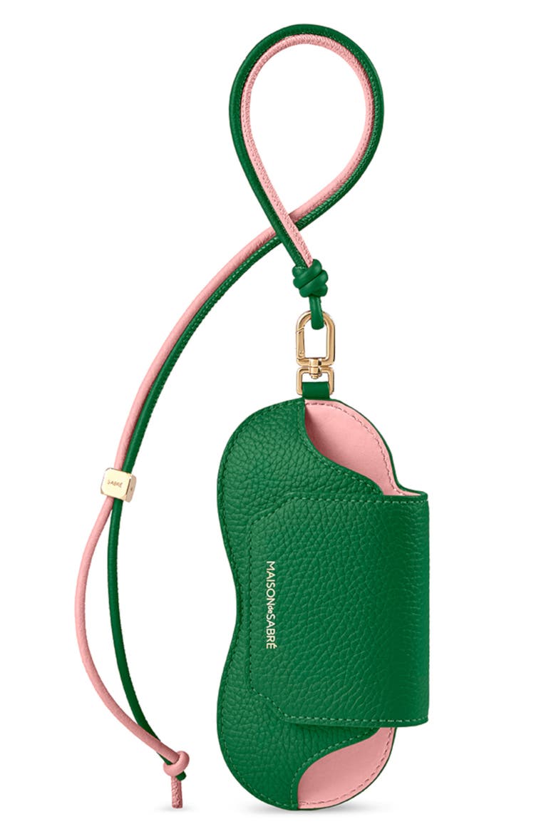 Leather Sunglasses Sling Case, Alternate, color, Emerald Lily