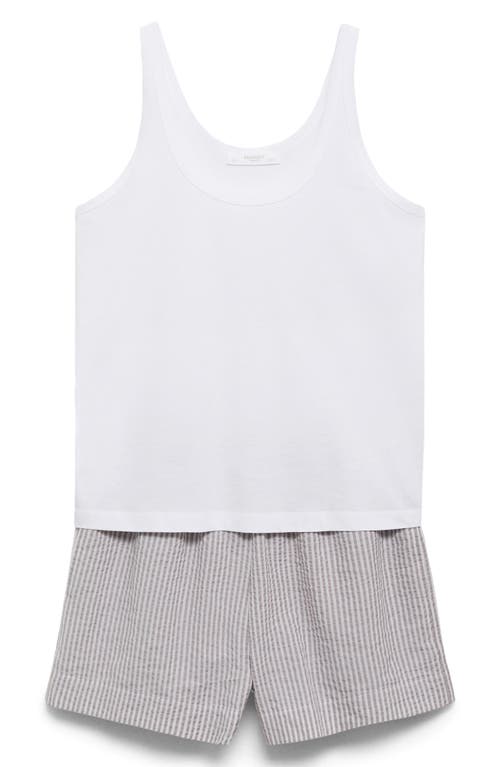 Mango Two-piece Stripe Short Pajamas In Gray